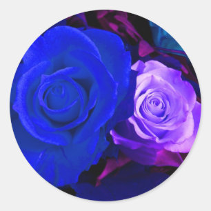 Blue Purple Roses Sticker - Customisable