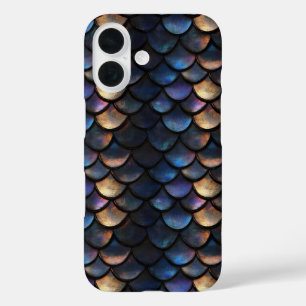Blue Purple Scale Pattern iPhone 16 Case