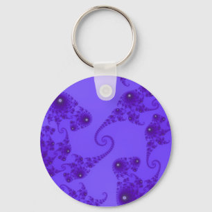 Blue Purple Seahorse Herd Keychain