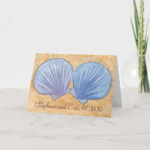 Blue Purple Seashells Wedding invitation Cards
