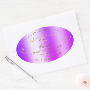 Blue Purple Shimmery Gold Ornate Product Labels