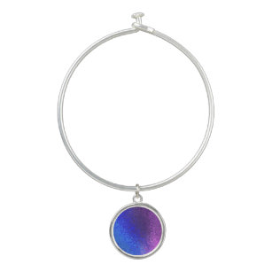 Blue & Purple Shiny Abstract Bangle Bracelet Charm