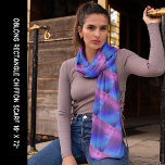 Blue & Purple Shiny Look Abstract Pattern Long Scarf<br><div class="desc">Scarf with colourful shades in abstract art patterns that give a shiny look.  Personalise this template if you want to exchange the image. Customise further for more changes.</div>