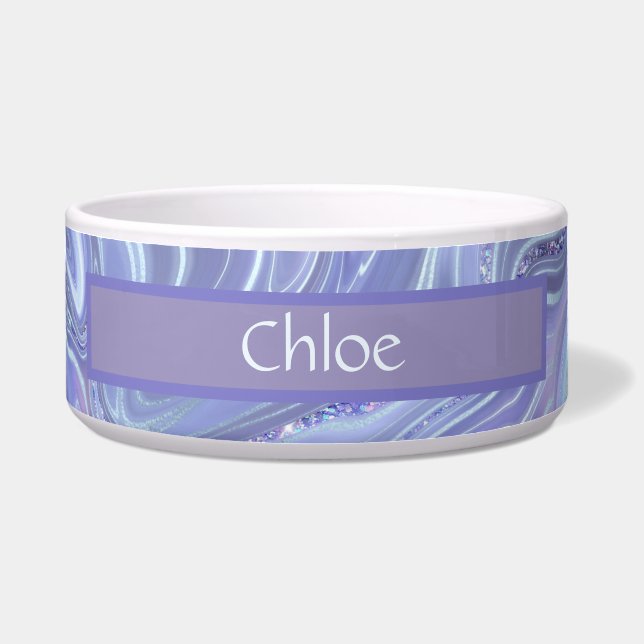 Blue Purple Silver Agate Marble Swirl Pet  (Front)