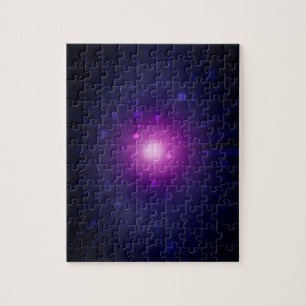 Blue Purple Space Galaxy Stars Abstract Jigsaw Puzzle