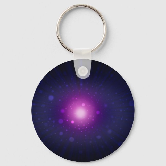 Blue Purple Space Galaxy Stars Abstract Key Ring (Front)
