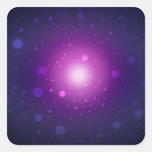 Blue Purple Space Galaxy Stars Abstract Square Sticker (Front)