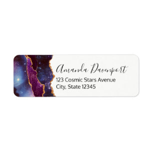 Blue & Purple Space & Stars Modern Agate