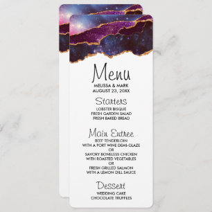Blue & Purple Space & Stars Modern Agate Invitation