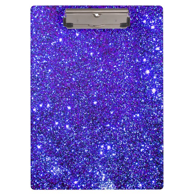 Blue Purple Sparkle Glitter Girly Clipboard 2 (Front)