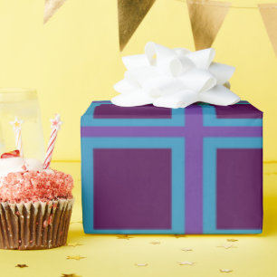 Blue & Purple Square Wrapping Paper