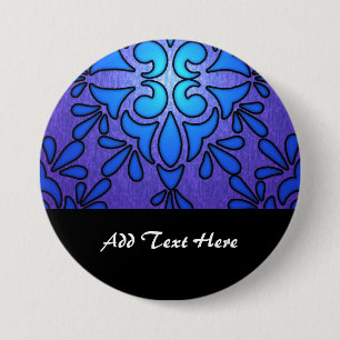 Blue Purple Stainded Glass Style Design 7.5 Cm Round Badge