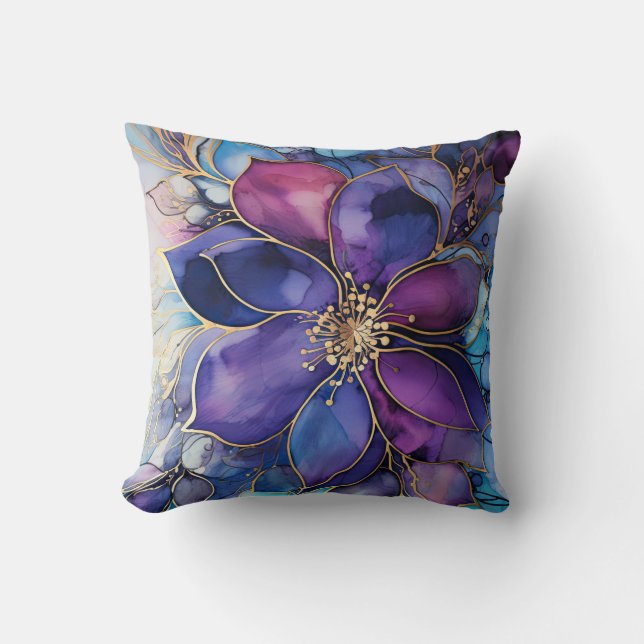 Blue & Purple Stained Glass  Cushion (Front)