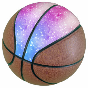 Blue purple starry galaxy sky basketball