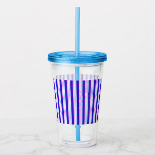 blue & purple striped electric retro acrylic tumbler