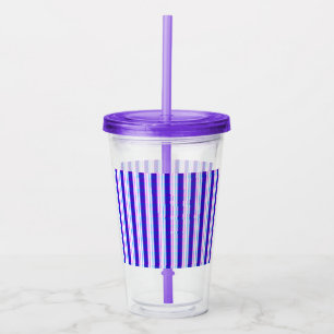 blue & purple striped electric retro acrylic tumbler