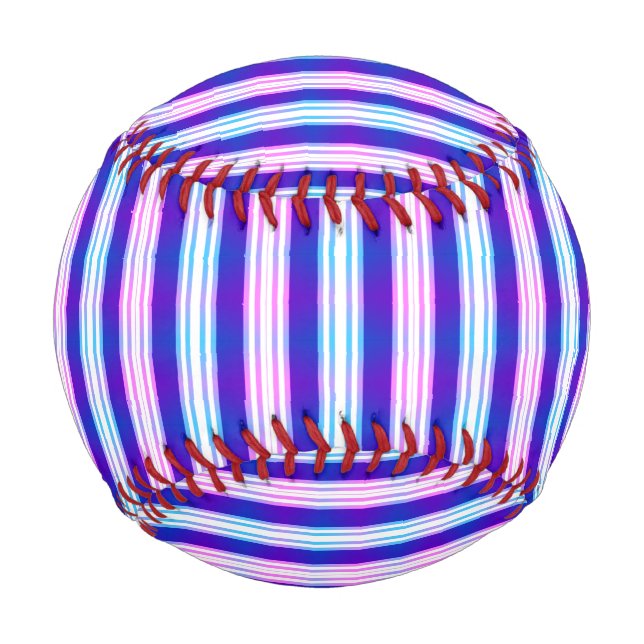 blue & purple striped electric retro  baseball (Front)