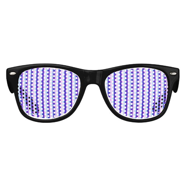 blue & purple striped electric retro  kids sunglasses (Front)