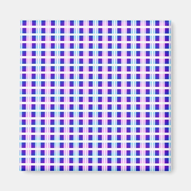 blue & purple striped electric retro  magnet (Front)