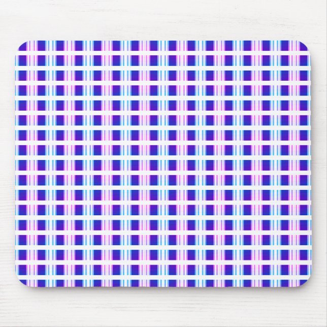 blue & purple striped electric retro  mouse mat (Front)