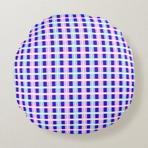 blue & purple striped electric retro  round cushion