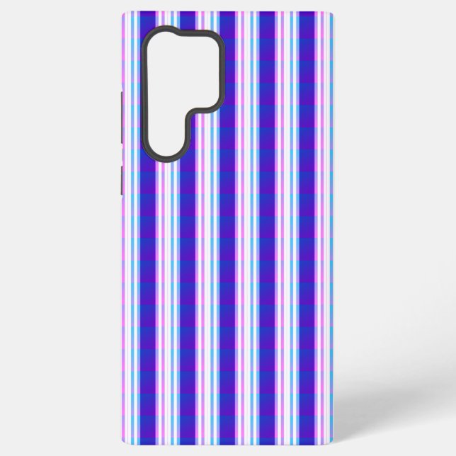 blue & purple striped electric retro  samsung galaxy s22 ultra case (Back)