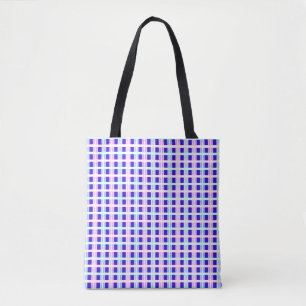 blue & purple striped electric retro  tote bag