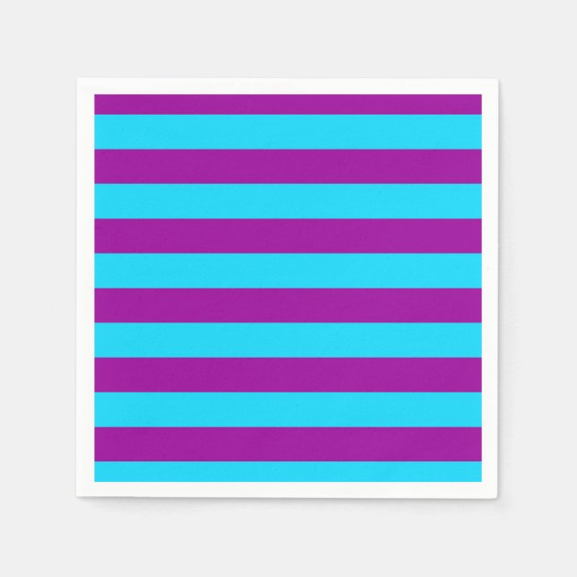 Blue Purple Stripes Design  Napkin (Front)