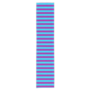 Blue Purple Stripes Design Short Table Runner