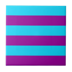 Blue Purple Stripes Design Tile
