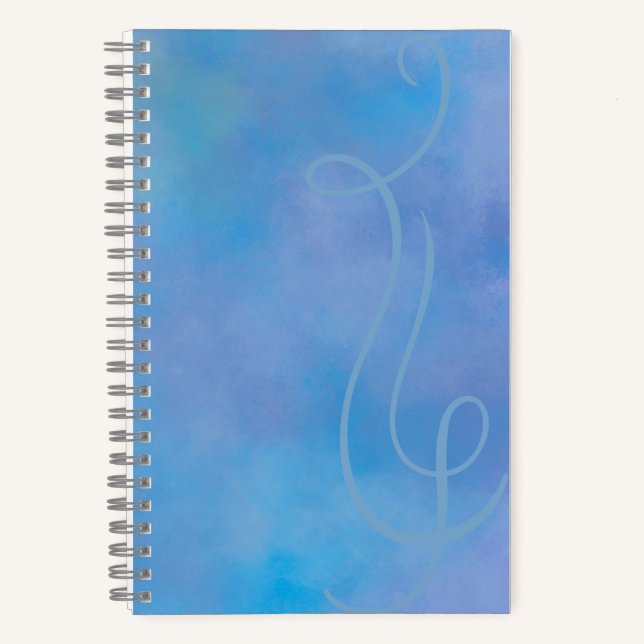 Blue & Purple Swirl Accent Notebook (Front)