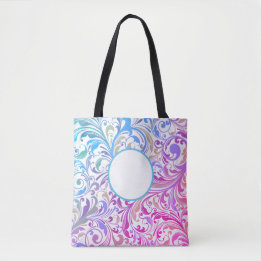Blue Purple Swirl Customisable Colourful Modern Tote Bag