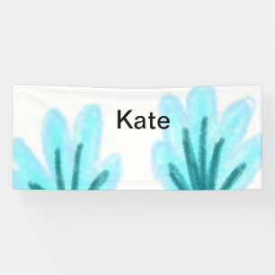 Blue purple t floral watercolor add name text thro banner