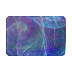 Blue Purple Teal Airy Abstraction Bath Mat