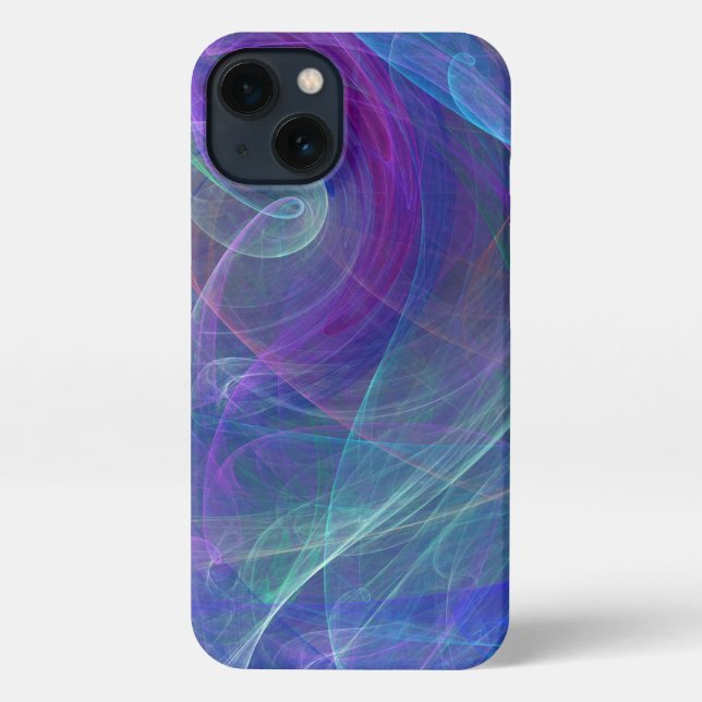 Blue Purple Teal Airy Abstraction iPhone Case (Back)