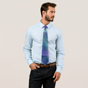 Blue Purple Teal Airy Abstraction Tie