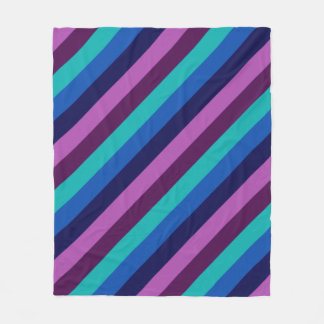 Blue Purple Teal Stripes Medium Fleece Blanket