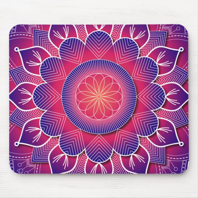 Blue Purple Traditional Mandala Design     Mouse Mat (Front)