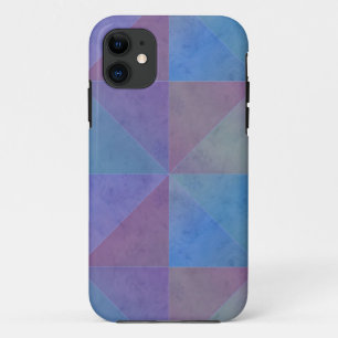 Blue Purple Triangles Geometric Pattern iPhone 11 Case