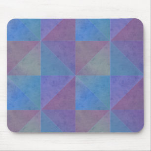 Blue Purple Triangles Geometric Pattern Mouse Mat