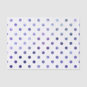 Blue Purple Violet Metallic Faux Foil Polka Dot Tissue Paper