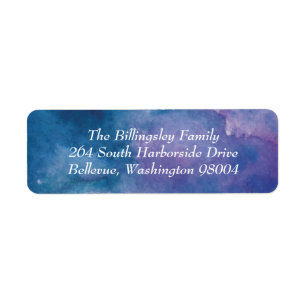 Blue Purple Violet Watercolor Address Label