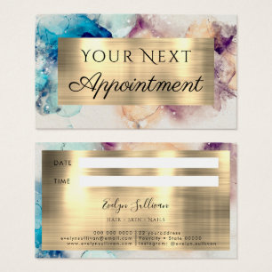 Blue Purple Watercolor Appointment Card
