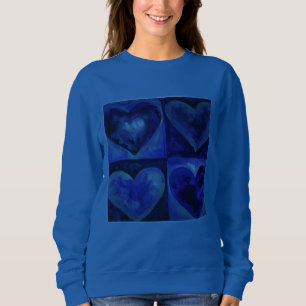 Blue Purple Watercolor Art Heart Love Sweatshirt