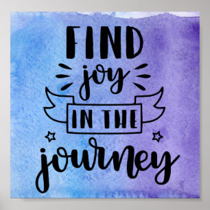Blue & Purple Watercolor - Find Joy In The Journey Poster