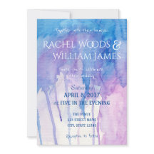 Blue & Purple Watercolor | Wedding Invitation