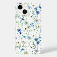 Blue Purple Watercolor Wildflower