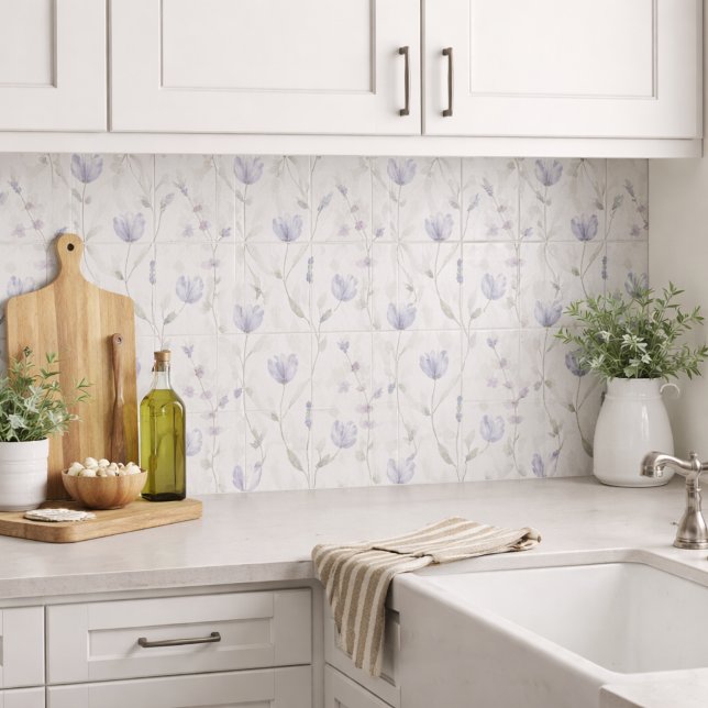 Blue Purple Watercolor Wildflower Tile (Creator Uploaded)