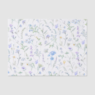 Blue Purple Watercolor Wildflower Tissue Paper