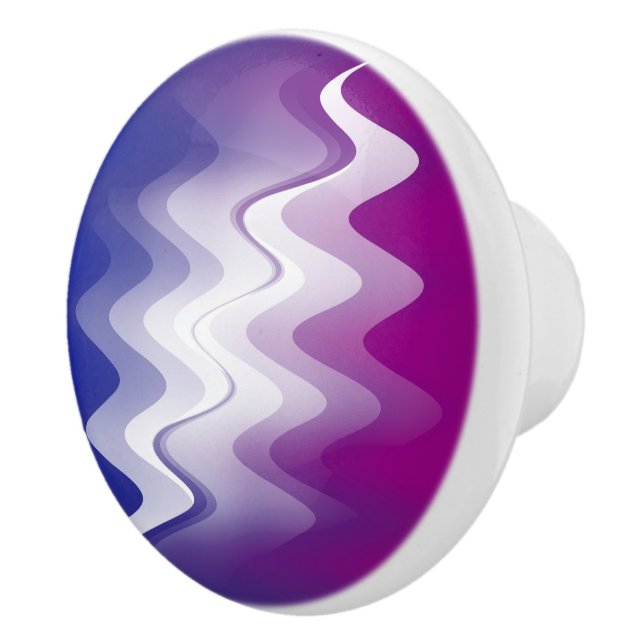 Blue purple white ceramic knob (Right)